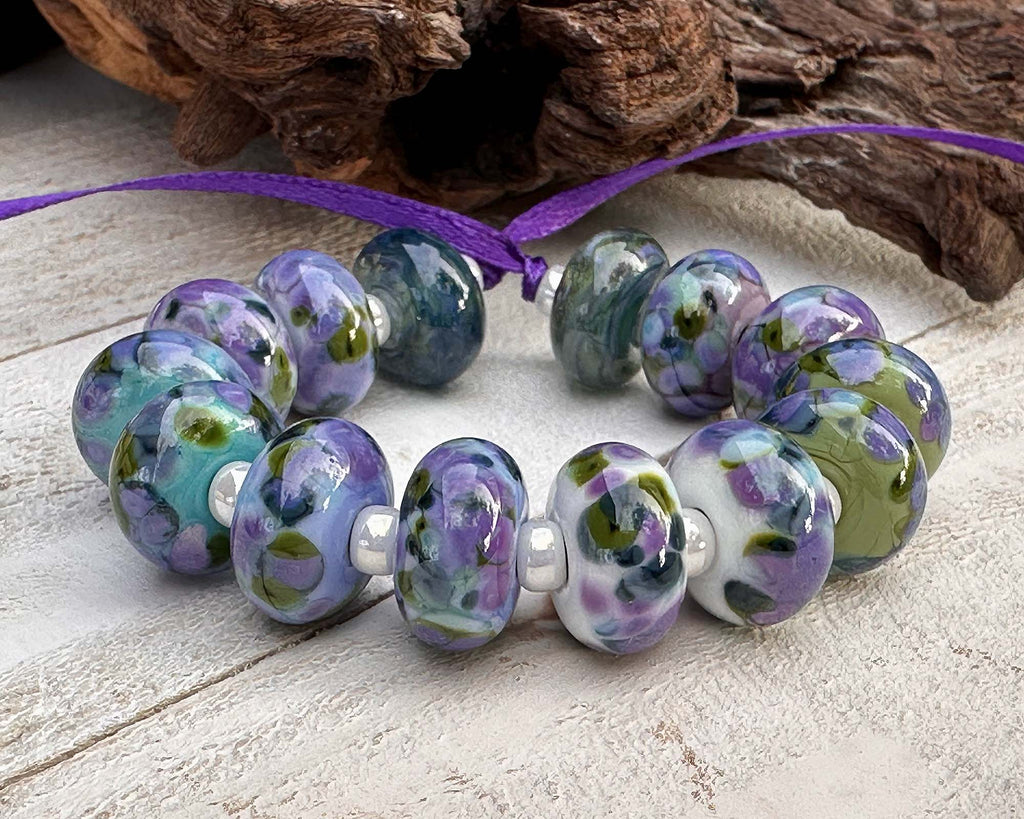 purple lampwork beads