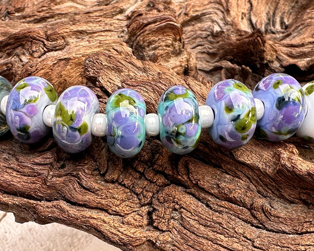 purple lampwork beads