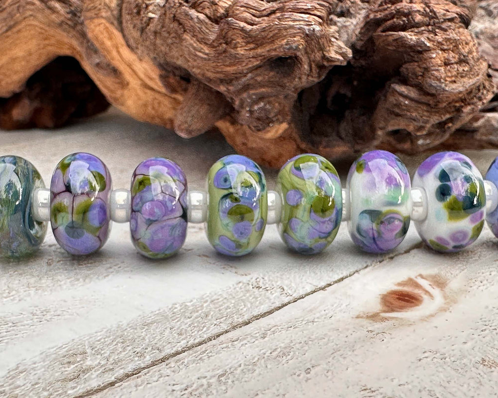 purple lampwork beads