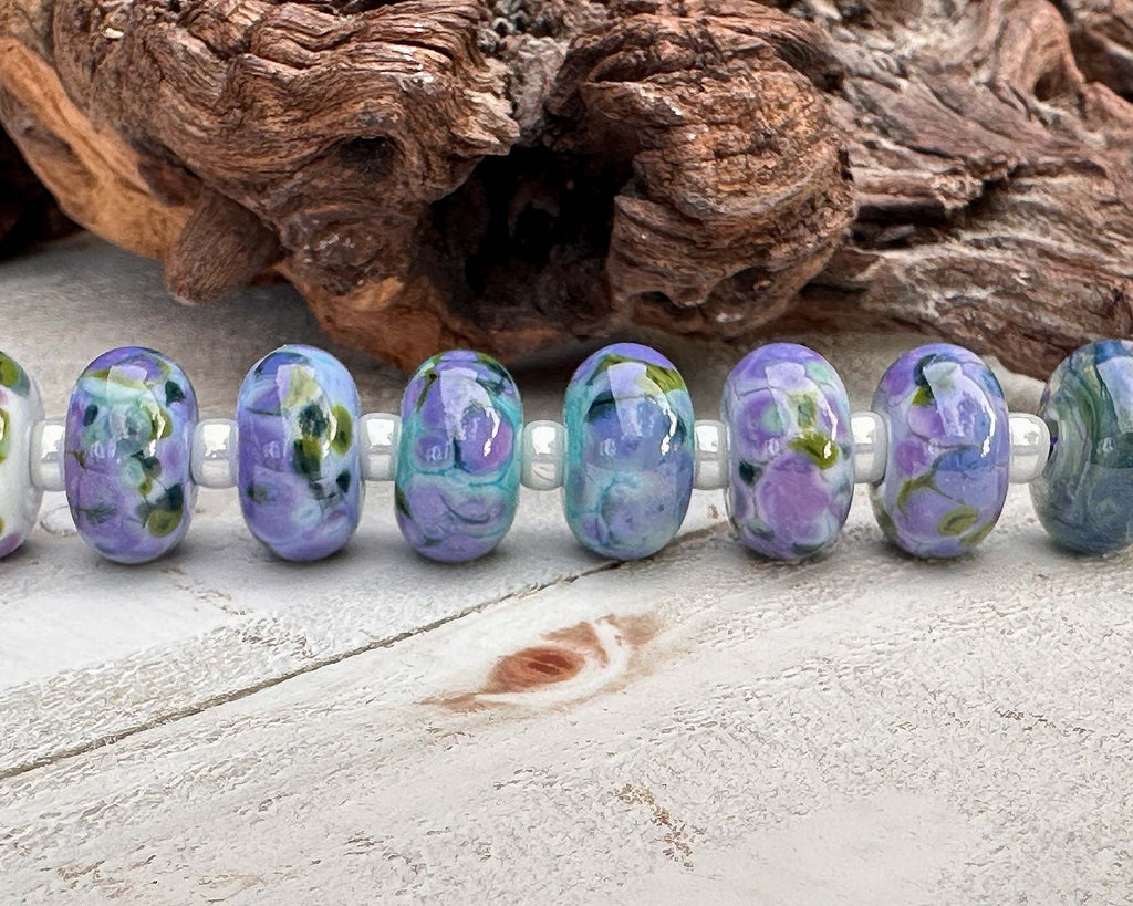 purple lampwork beads