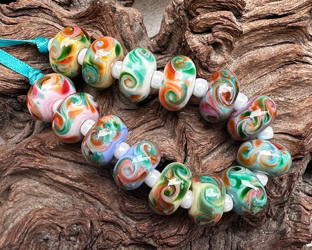 colorful lampwork beads