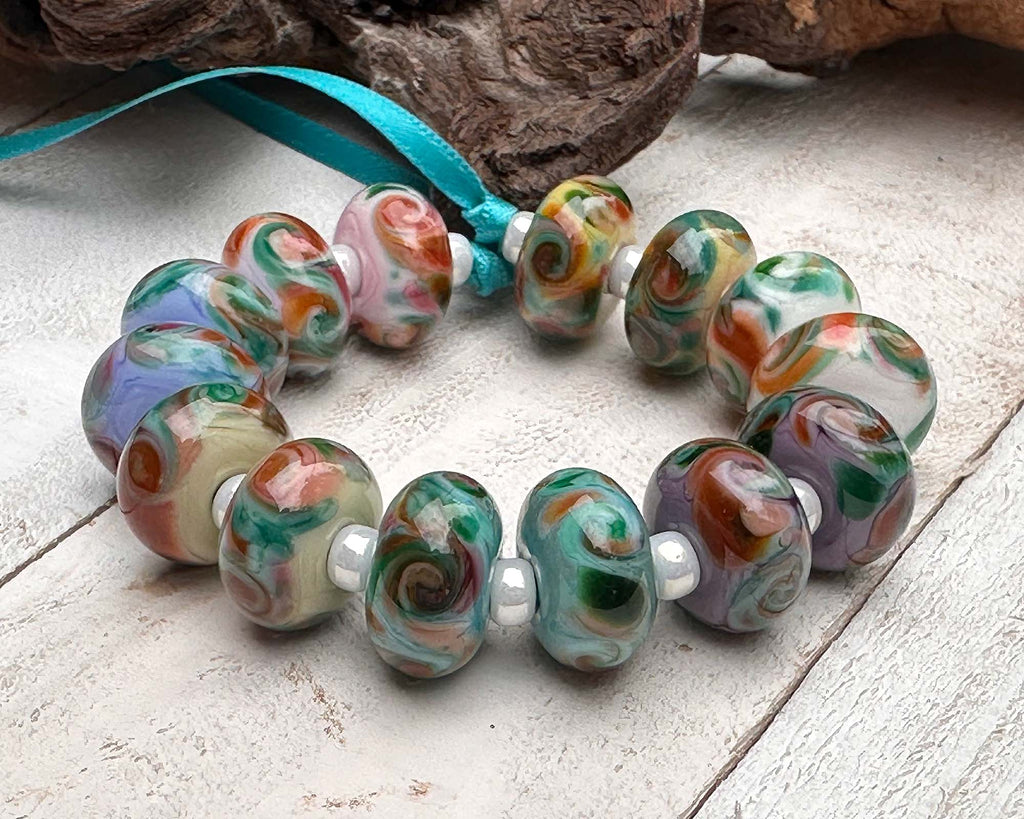 colorful lampwork beads