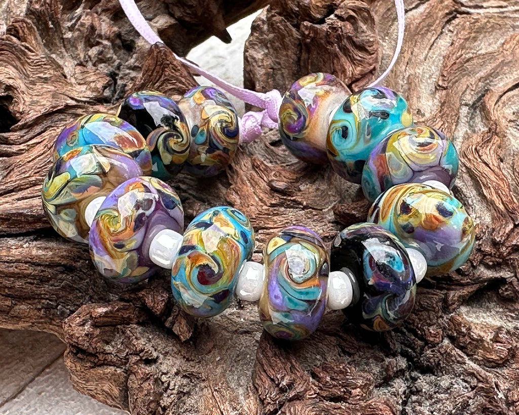 colorful lampwork beads