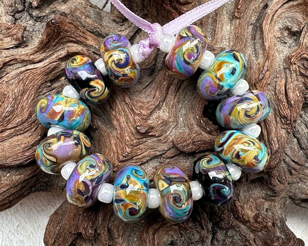 colorful lampwork beads