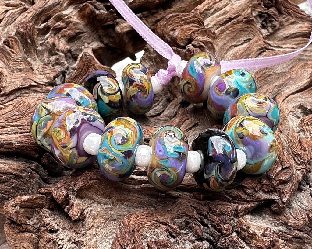 colorful lampwork beads