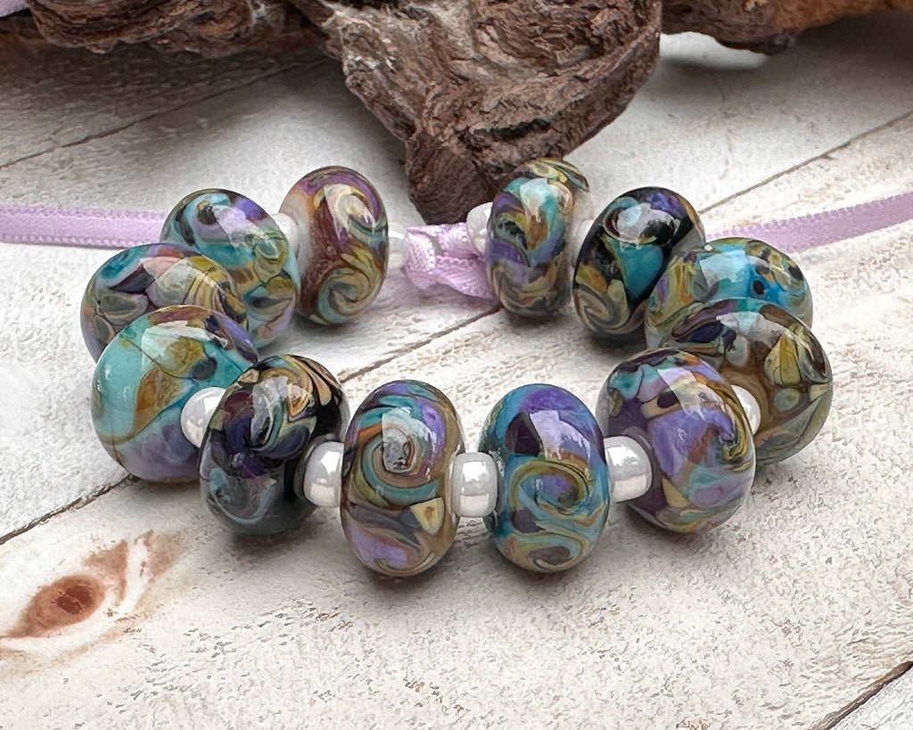 colorful lampwork beads