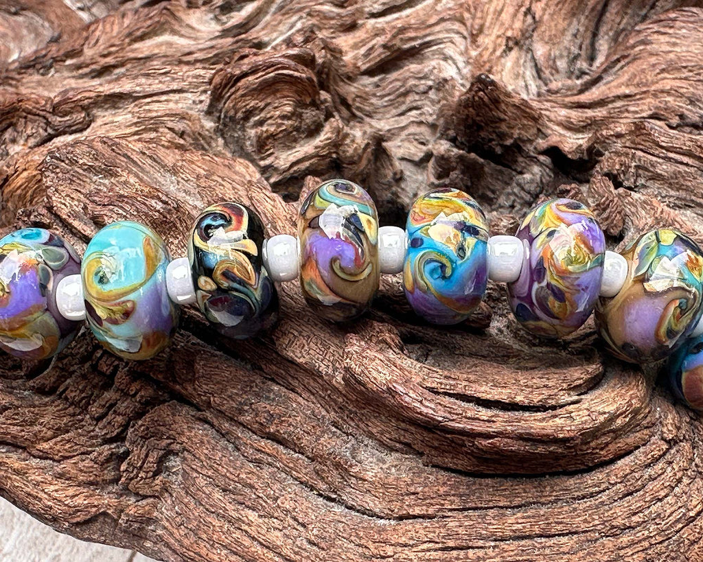 colorful lampwork beads