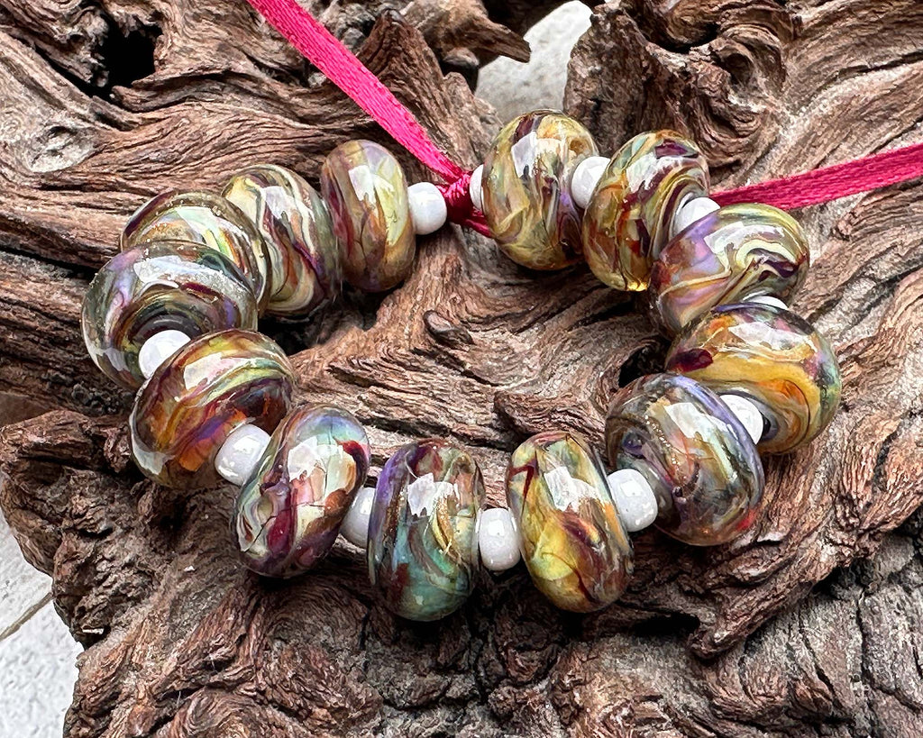 colorful lampwork beads