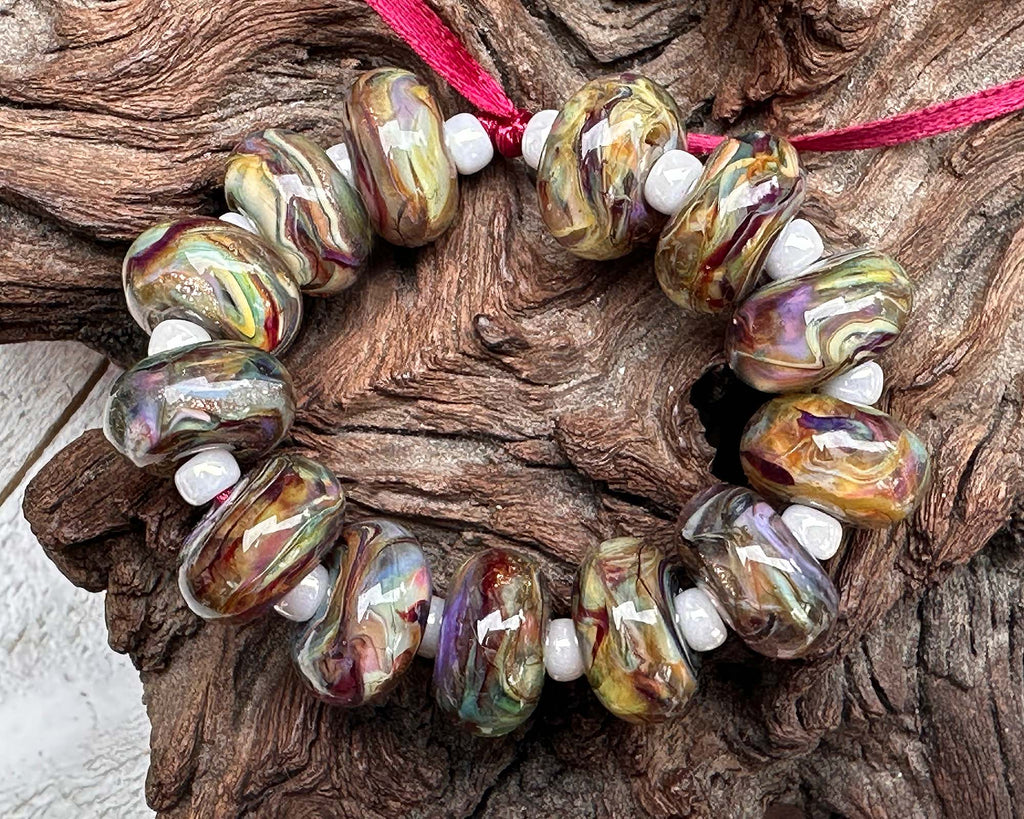 colorful lampwork beads