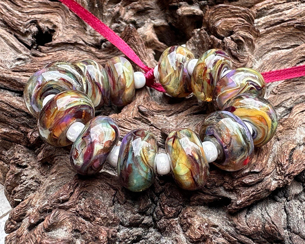 colorful lampwork beads