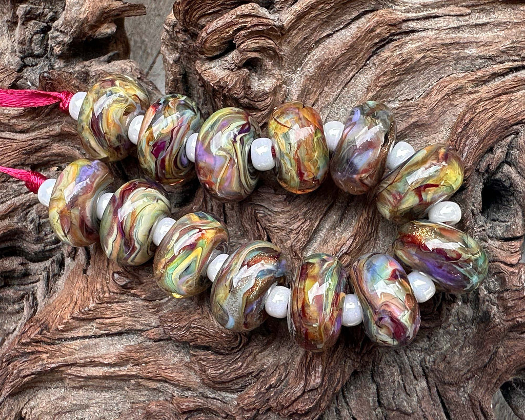 colorful lampwork beads