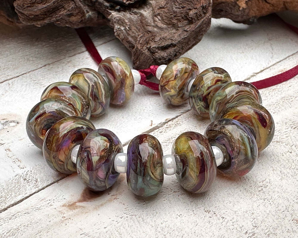 colorful lampwork beads