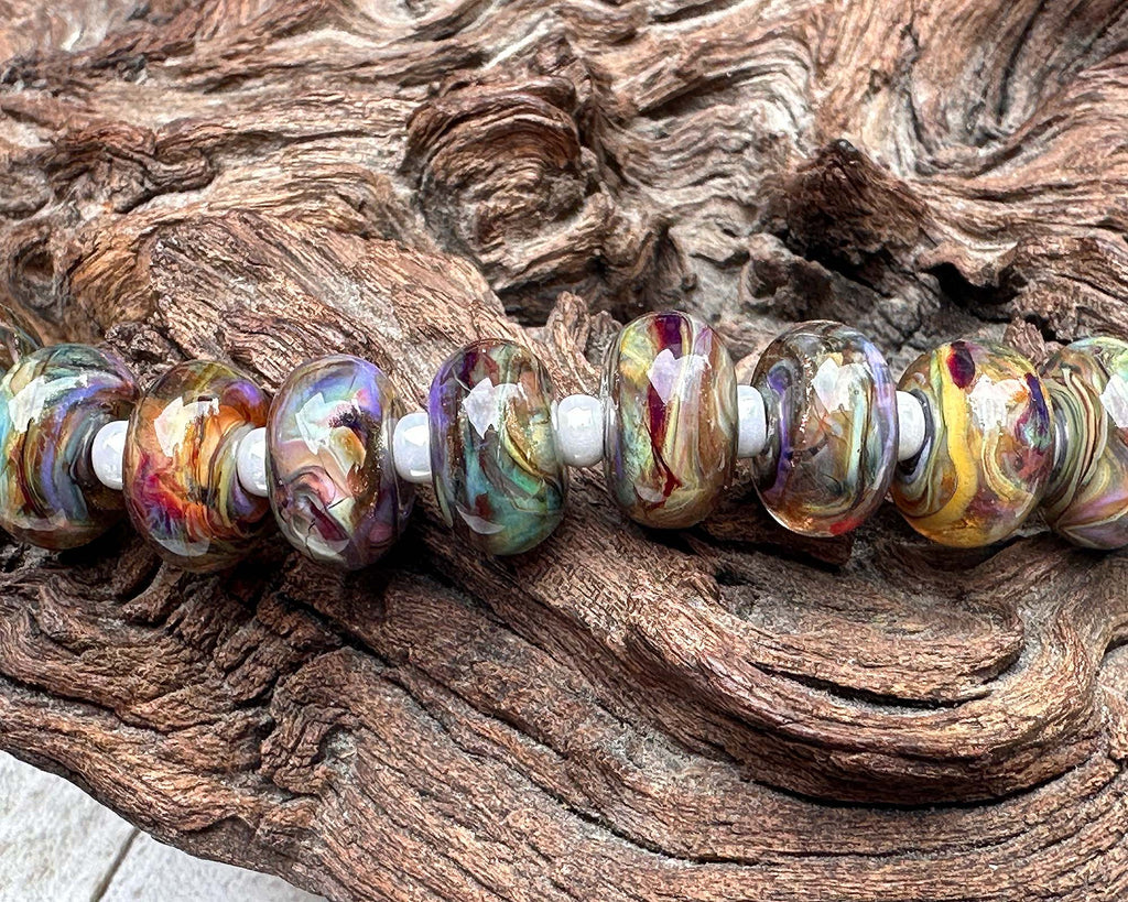 colorful lampwork beads