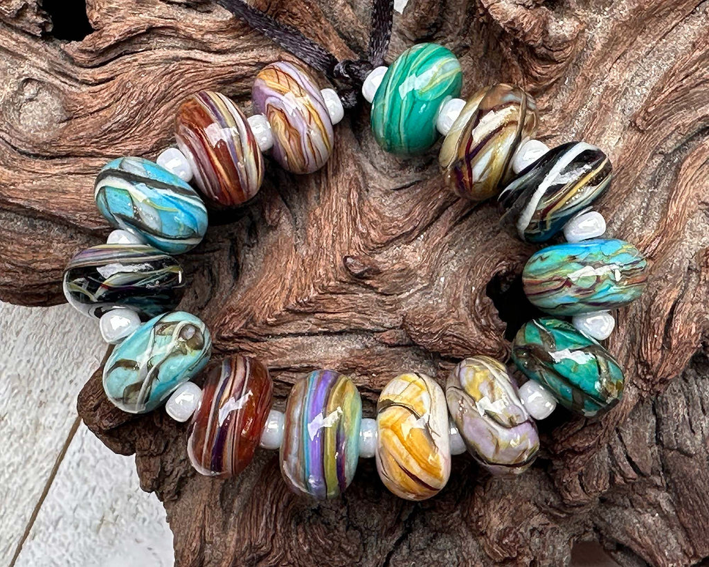 colorful lampwork beads