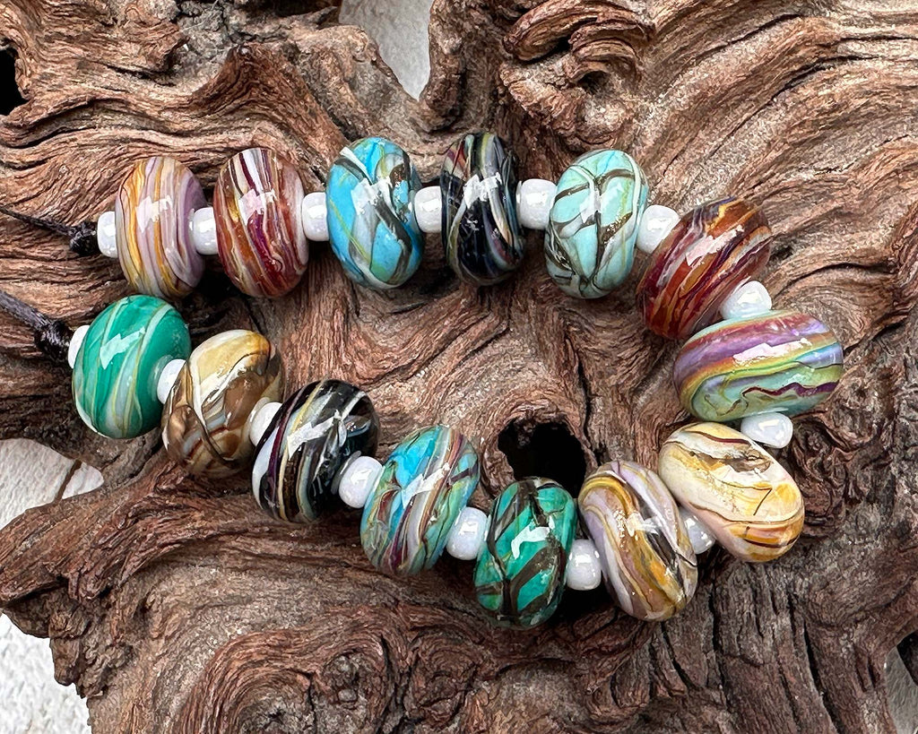 colorful lampwork beads