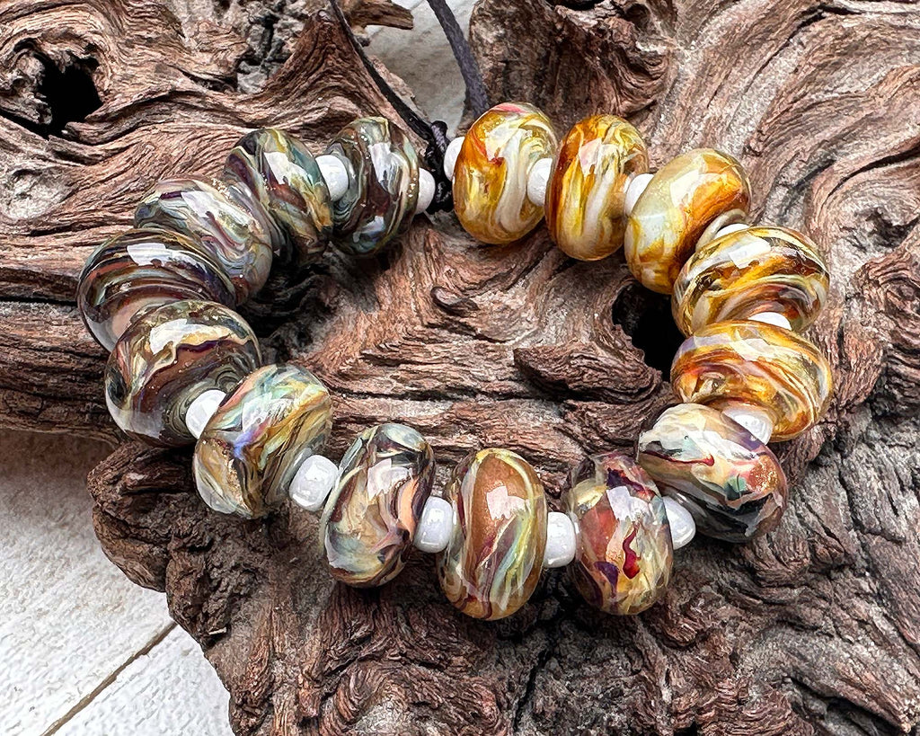 brown lampwork beads