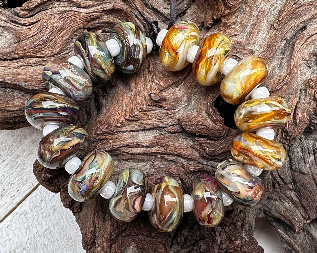 brown lampwork beads