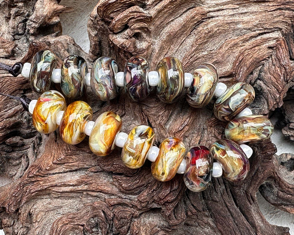 brown lampwork beads