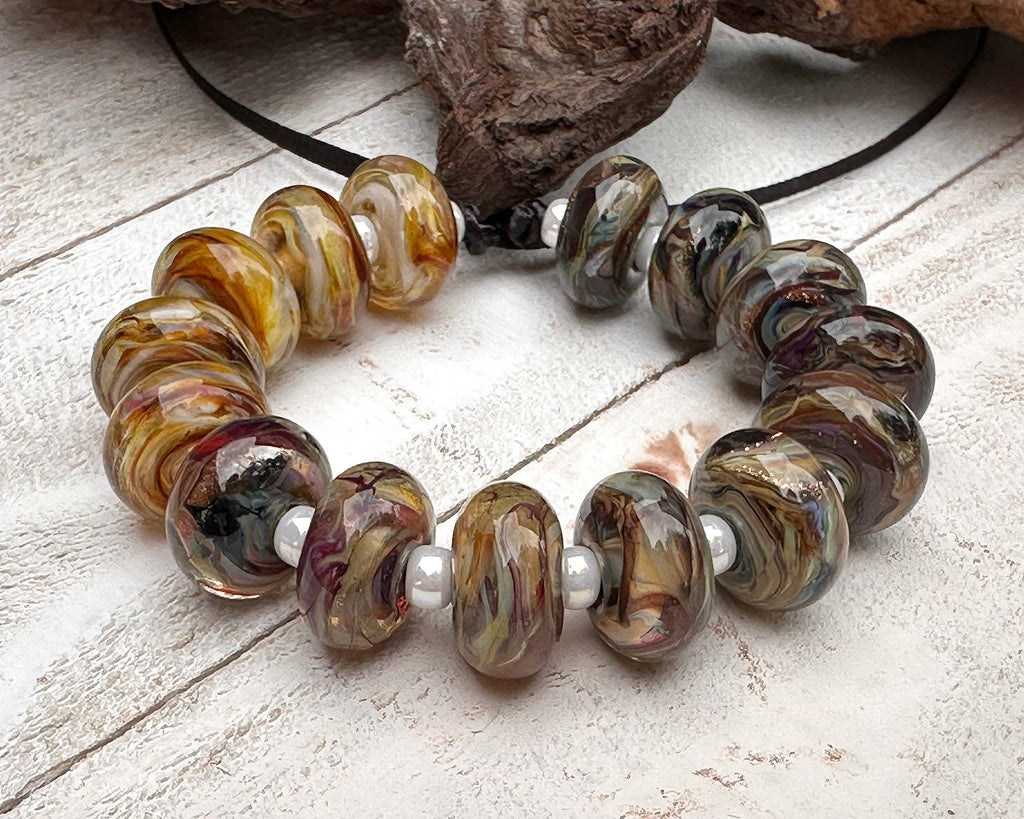 brown lampwork beads