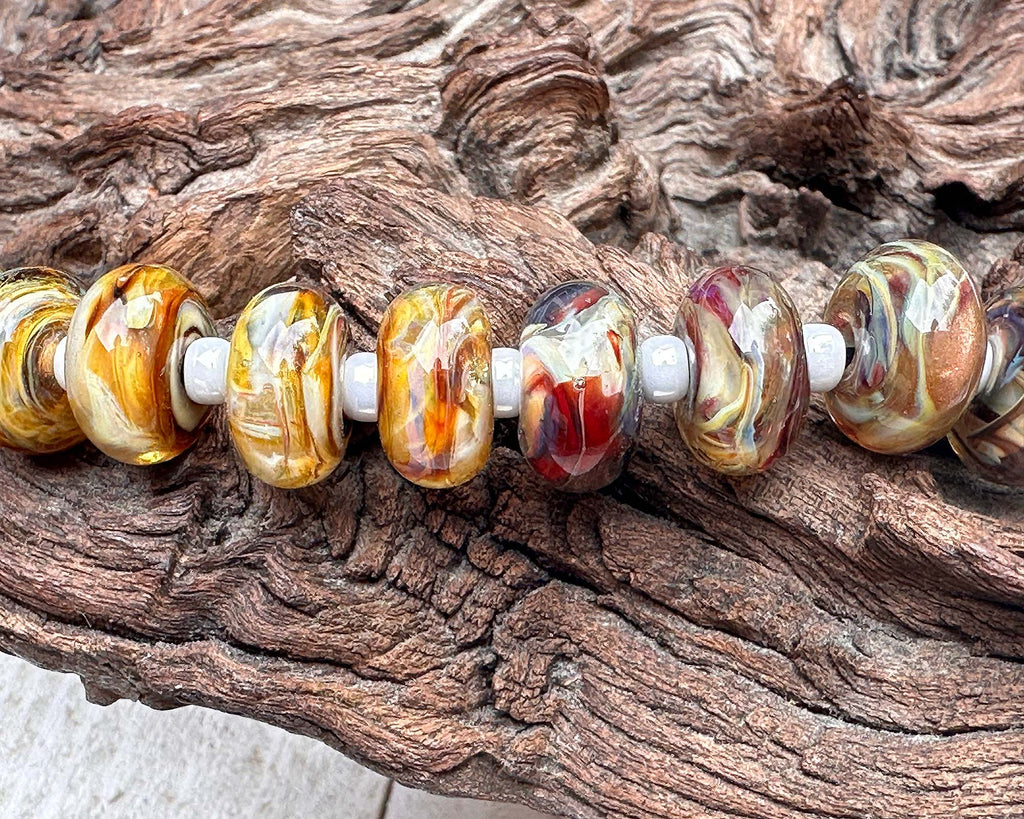 brown lampwork beads