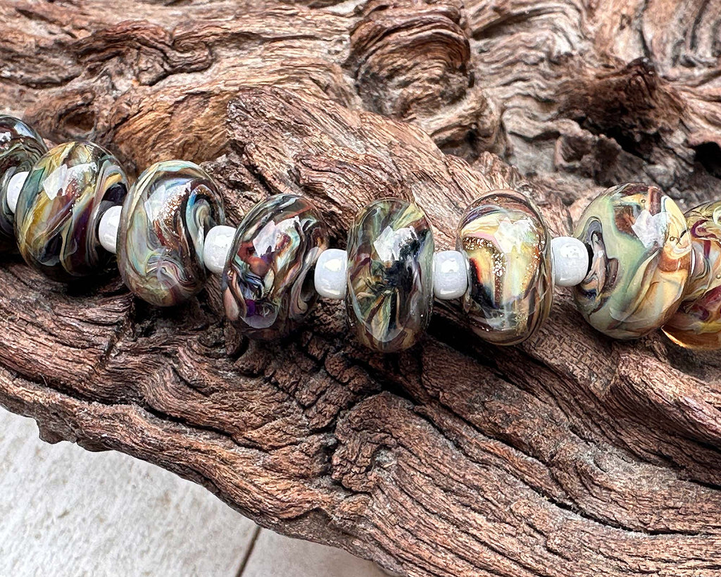 brown lampwork beads