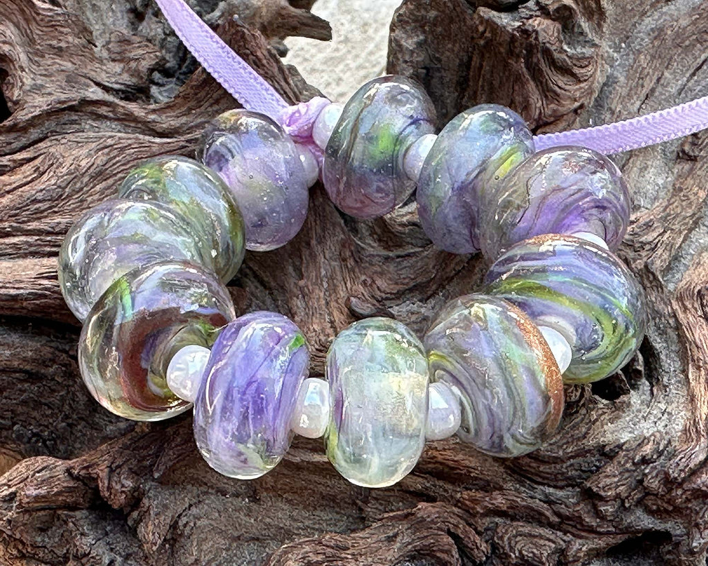 purple lampwork beads