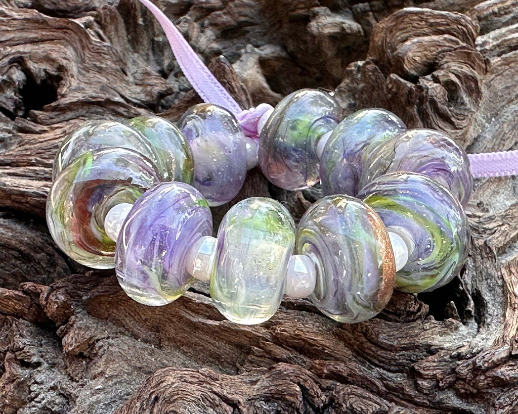 purple lampwork beads