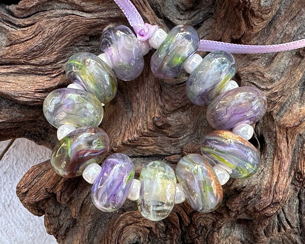 purple lampwork beads