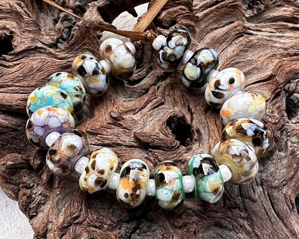 brown lampwork beads