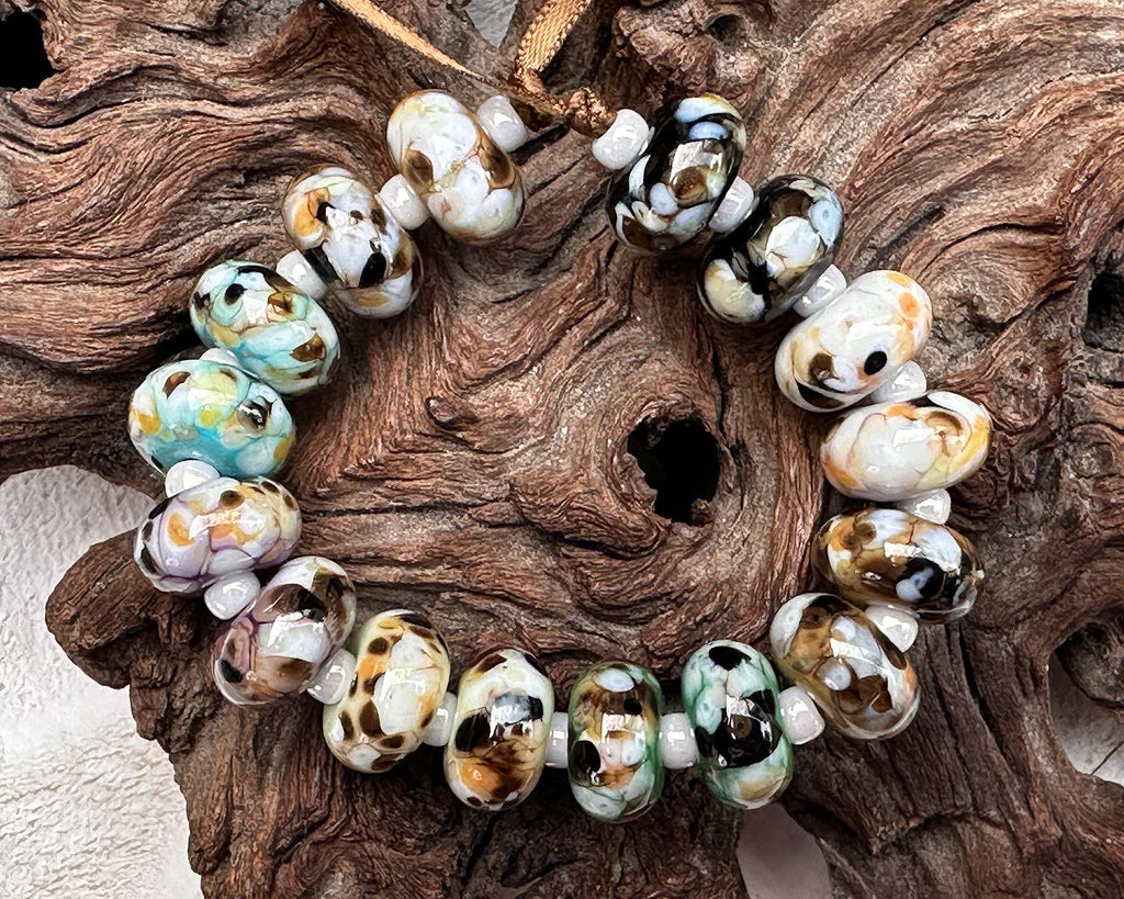 brown lampwork beads