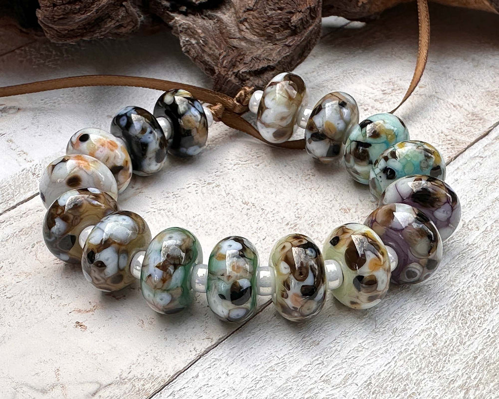 brown lampwork beads