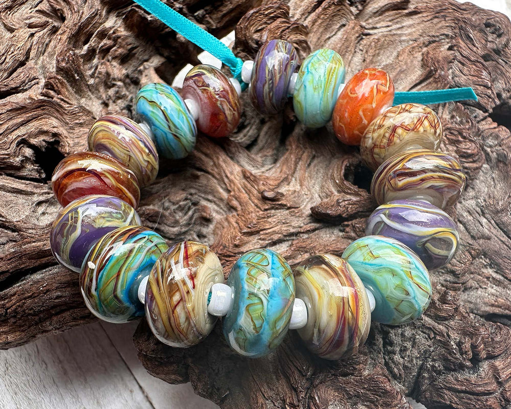 multicolor lampwork beads