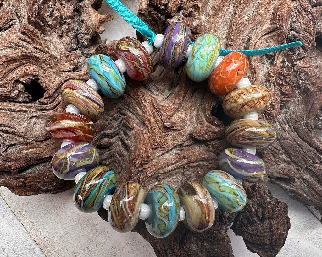 multicolor lampwork beads