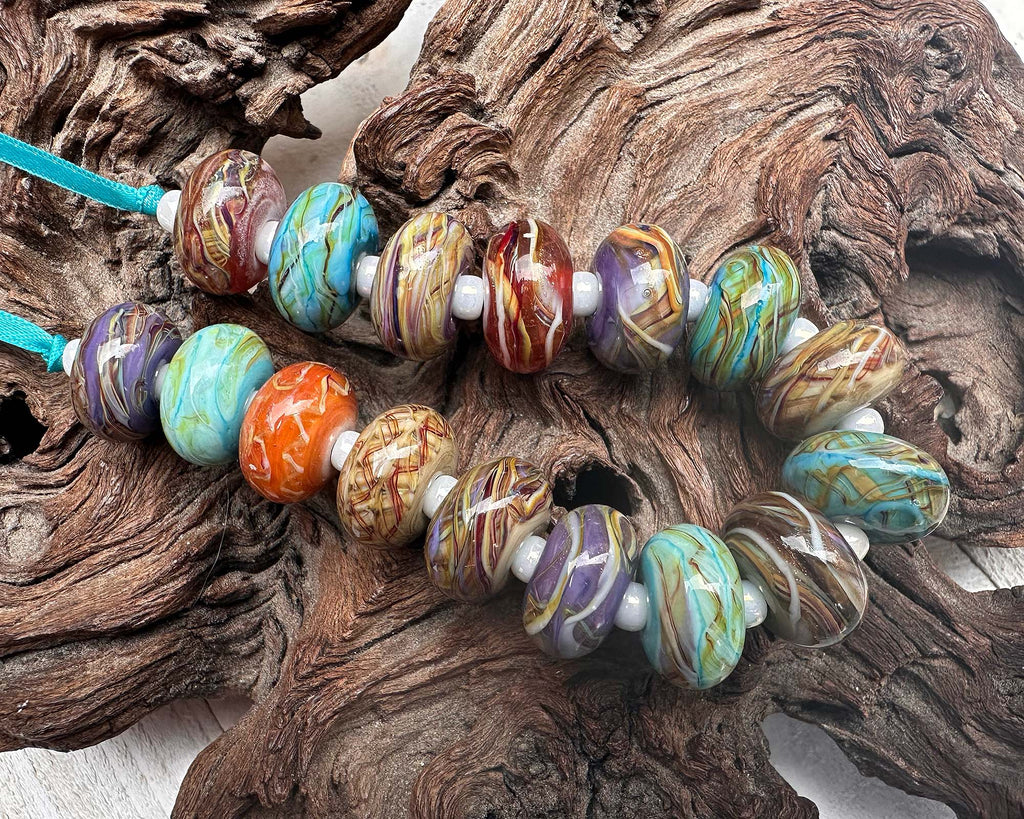 multicolor lampwork beads