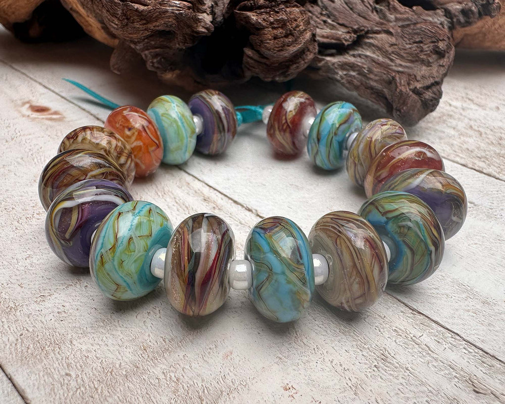 multicolor lampwork beads