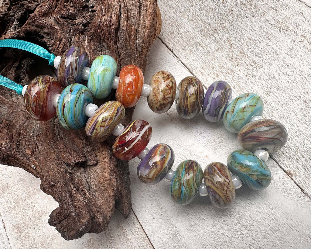 multicolor lampwork beads