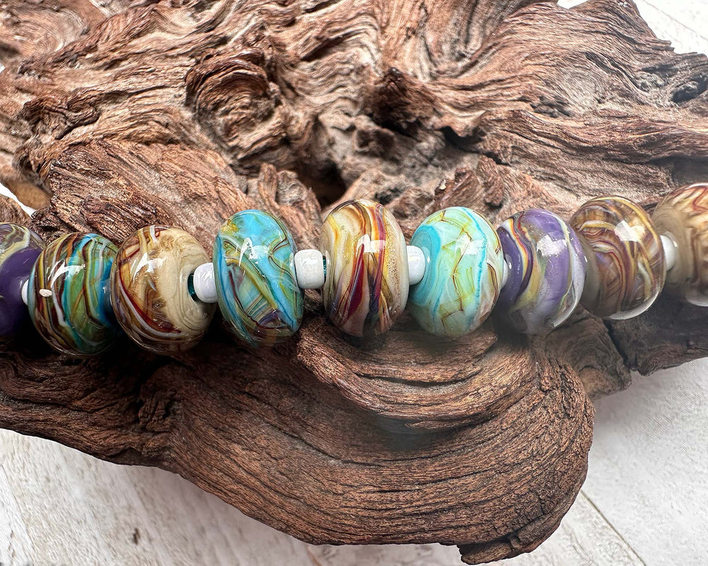 multicolor lampwork beads