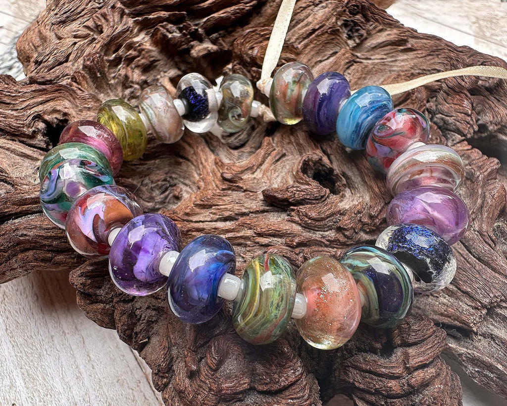 multicolor lampwork beads