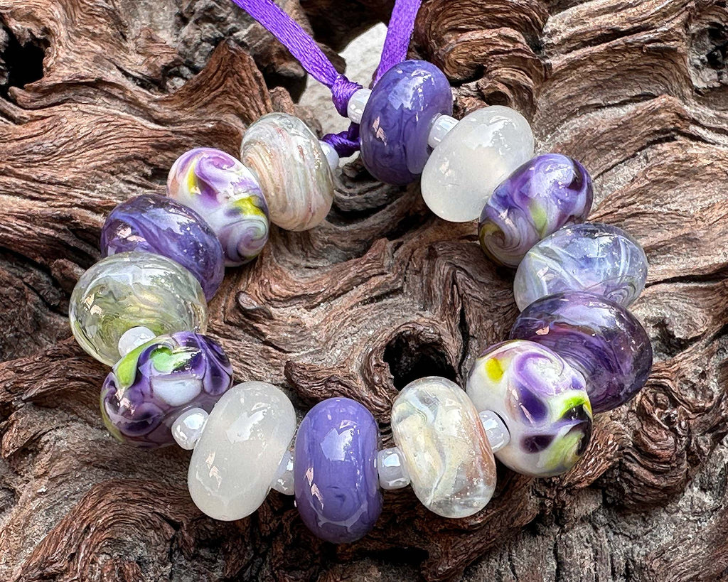 purple lampwork beads