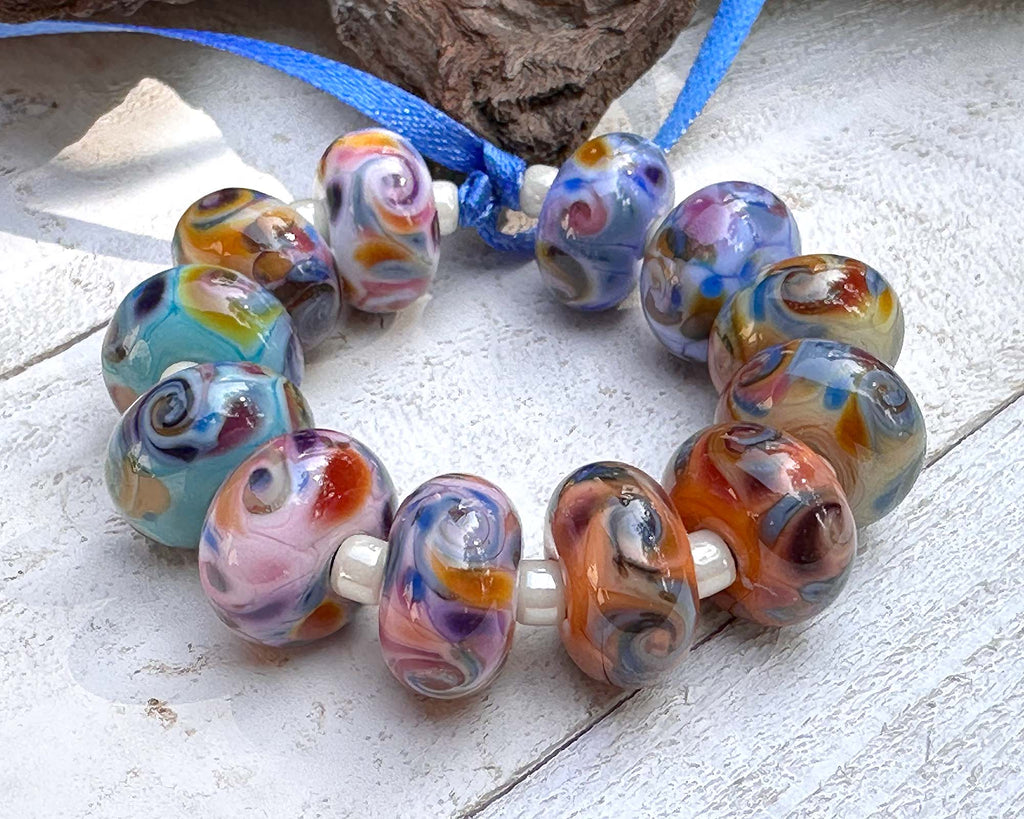 colorful lampwork beads