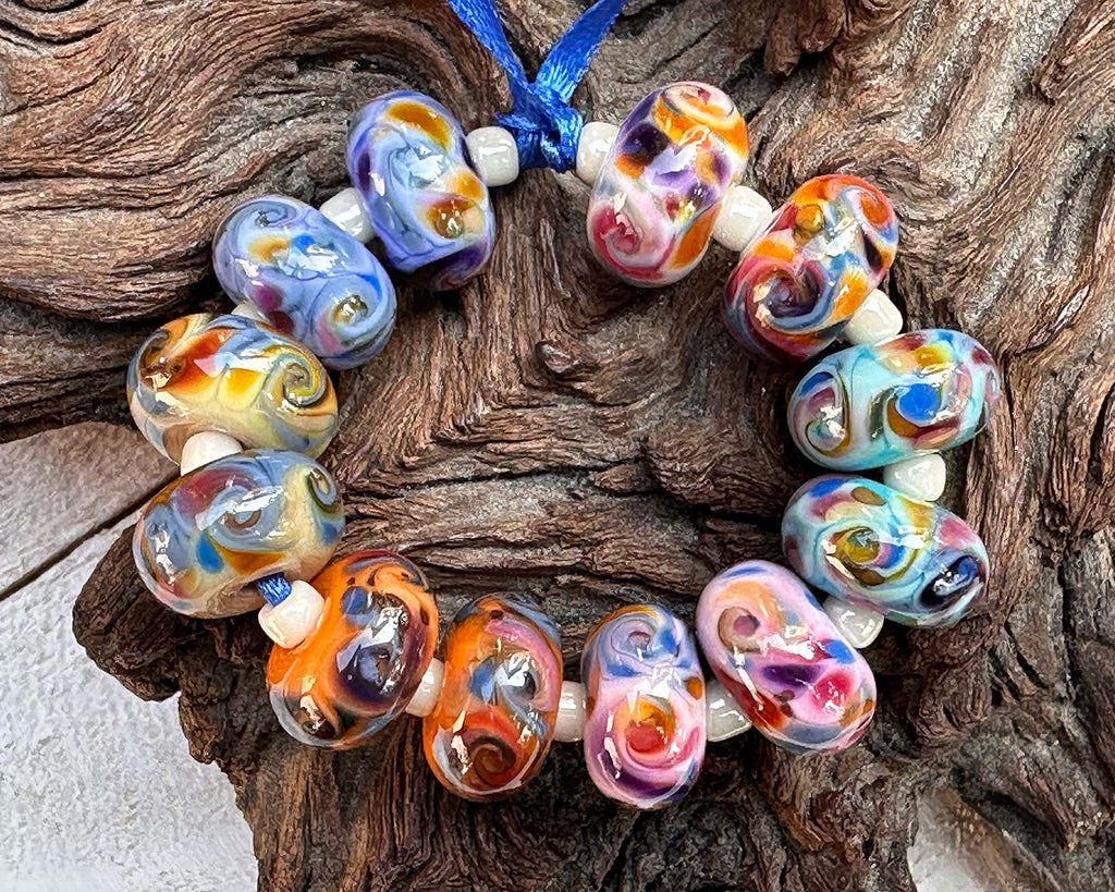 colorful lampwork beads