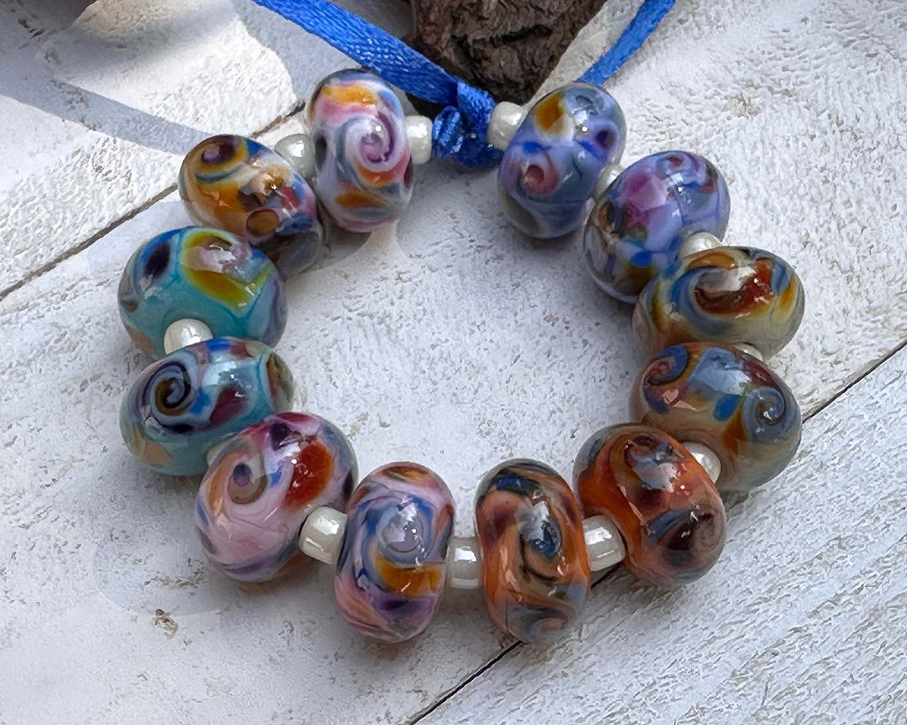 colorful lampwork beads