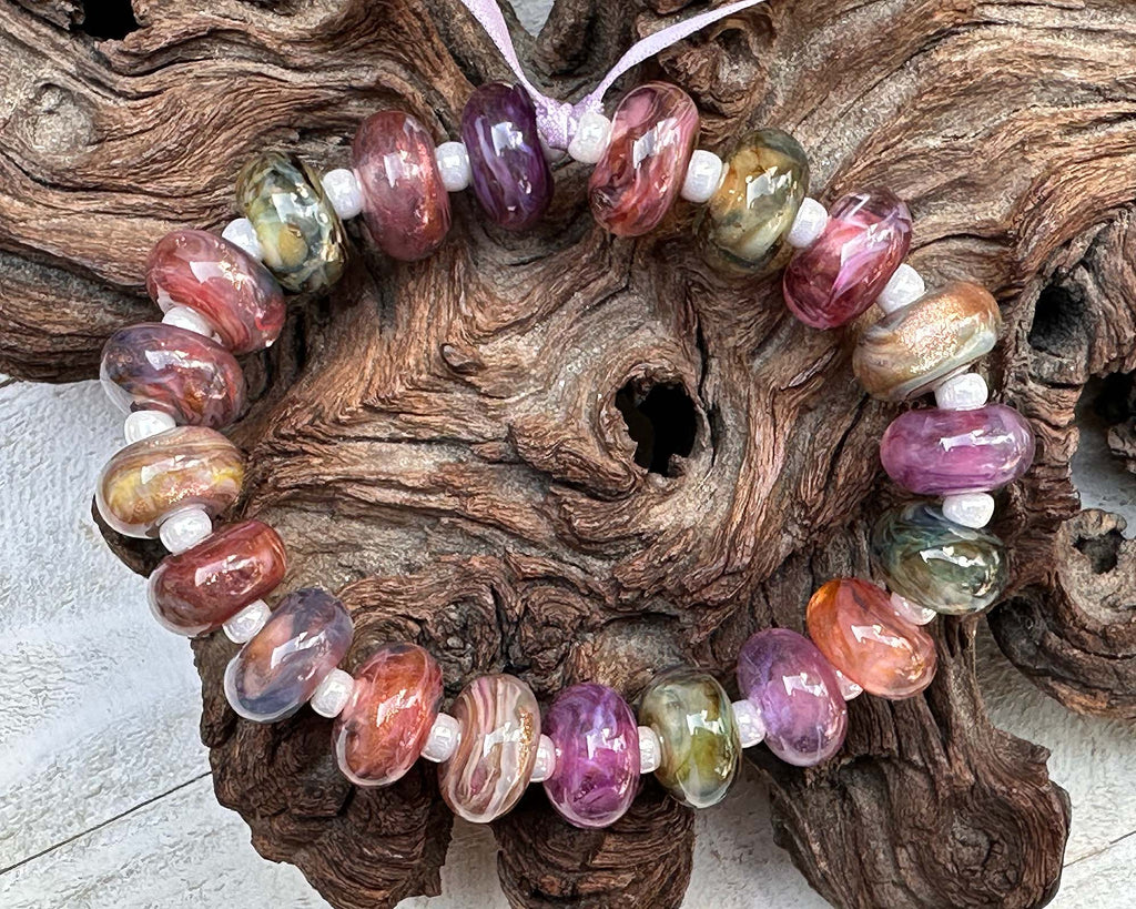 colorful lampwork beads