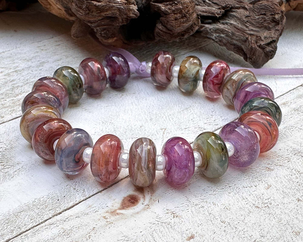 colorful lampwork beads