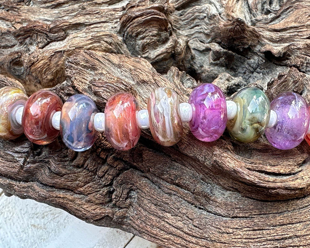 colorful lampwork beads