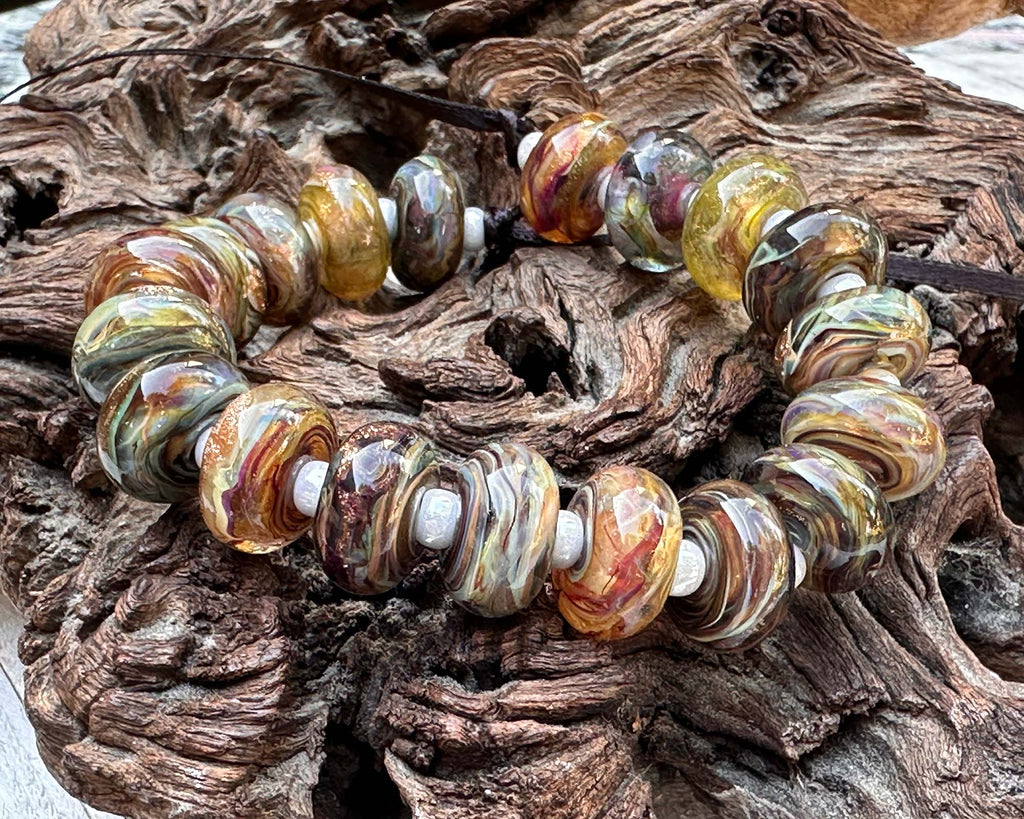 multicolor lampwork beads