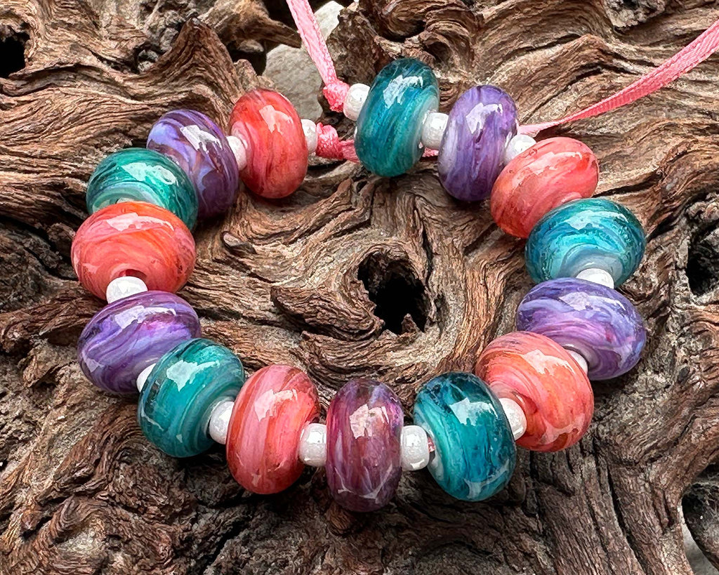 pastel lampwork beads