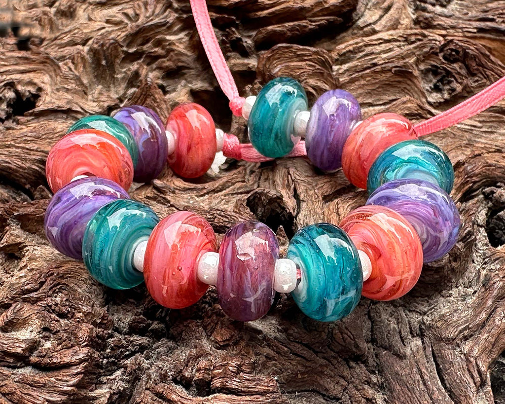 pastel lampwork beads