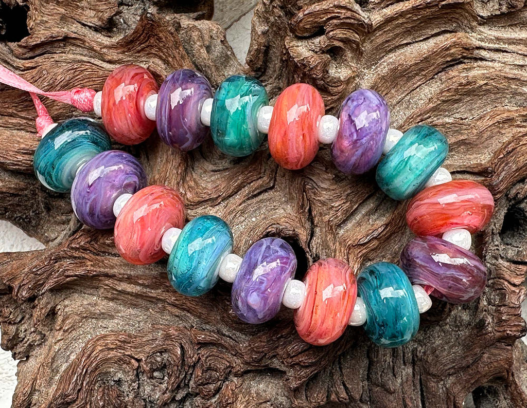 pastel lampwork beads