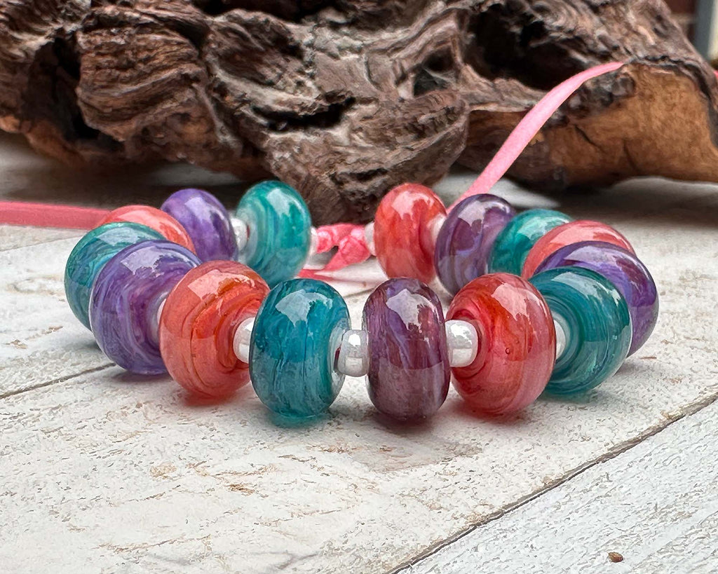 pastel lampwork beads